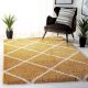Modern Gold Shaggy Living Rug